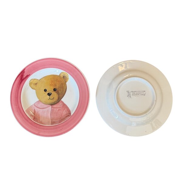 2 Vintage Italian Alimenti Teddy bear 8" plates - Picture 5 of 13